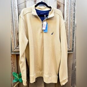 Nautica Tan Quarter-Zip Pullover Sweater XXL NWT 👕